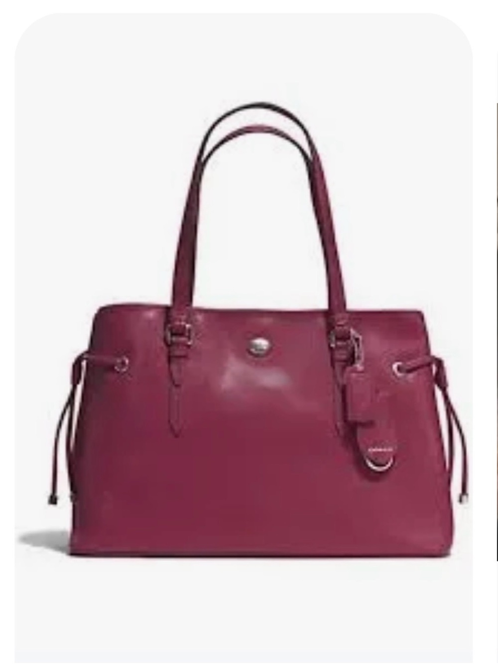 Coach F29362 Peyton Leather Drawstring Carryall Shoulder Bag Merlot